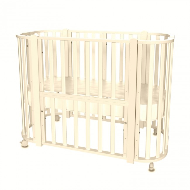 Кроватка MALIKA VERONA 4 в 1 слоновая кость, стойки слоновая кость